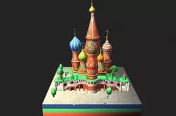 World Architecture 4 Moscow Kremlin Saint Basil Cathedral Low-poly  3D model