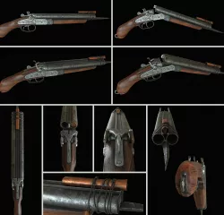 Zombie Hunter Sawed-off Shotgun Low-poly  3D model