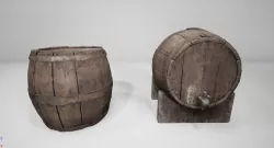 30- Wine Barrel old Medieval 2pack quality UE4 Low-poly  3D model