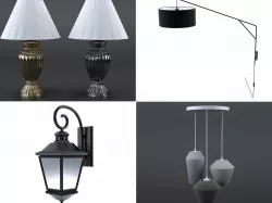 3D Lamps collection - set of 30 3D model
