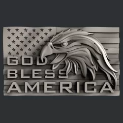 3d STL models for CNC God Bless America 3D model