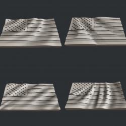 3d STL models for CNC set flags USA 3D model
