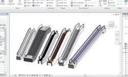 6 Escalator models Revit 2015 3D model