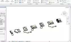 7 Telephone models Revit 2015 3D model