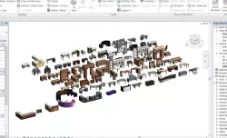 89 desk models Revit 2015 3D model