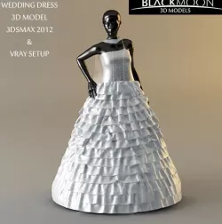 A Wedding Dress Models and Vray Studio Setup 3D model