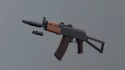AKS 74 U with PBS4 Low-poly  3D model