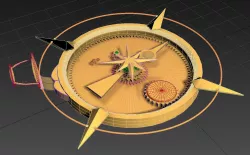 Ancient Golden Compass Low-poly  3D model