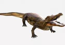 Animated Animal Low Poly Art Crocodile Reptile Low-poly  3D model