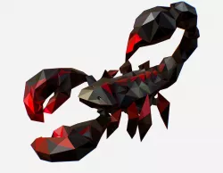 Animated Low Poly Art Black Scorpion Low-poly  3D model