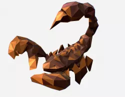 Animated Low Poly Art brown classical  Scorpion 3d model Low-poly  3D model