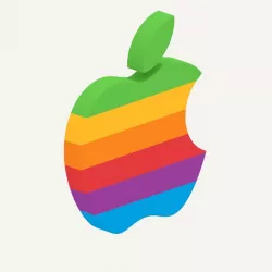 Apple Retro Rainbow Logo 3D model