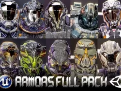 Armors Full Pack Low-poly  3D model