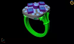 art deco rings 3D model