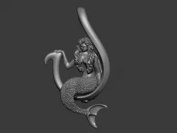 Bait Mermaid with Hook 3D print model