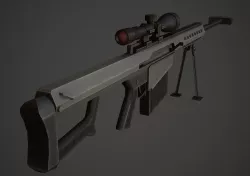 Barrett M107 Low Poly Low-poly  3D model