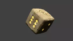 Bone Dice Amber Low-poly  3D model