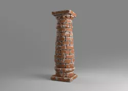 Bricked column 3D model