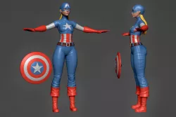 Captain America Lady 2 3D model