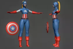 Captain America Lady 3D model