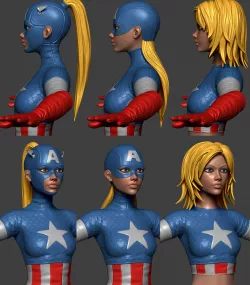 Captain America Lady Collection 3D model