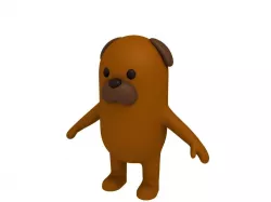 Cartoon Brown Dog 3D model