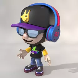 Cartoon DJ 3D model