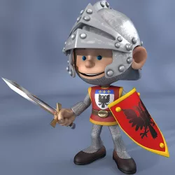 Cartoon Knight 3D model