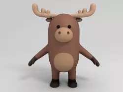 Cartoon Moose 3D model