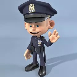 Cartoon Policeman 3D model