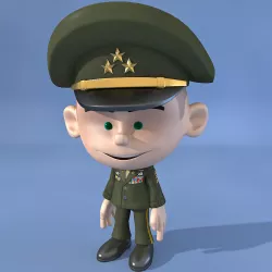 Cartoon Soldier 3D model
