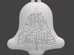Christmas Tree Ornament - Bell Tree Merry Christmas