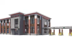 Commercial Building-025 Bank With Drive-thru 3D model