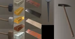 Craft survival tools puck  Low-poly  3D model