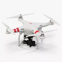 DJI Phantom 2 Quadcopter with gimbal for GoPro HERO4 or 3 Low-poly  3D model