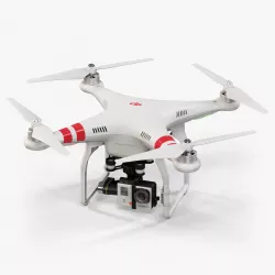 DJI Phantom 2 Quadcopter with GoPro HERO3 Low-poly  3D model