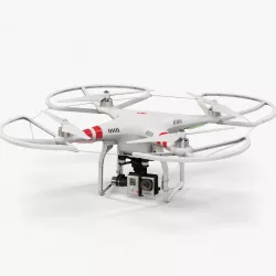 DJI Phantom 2 Quadcopter with Prop Guard and GoPro HERO3 Low-poly  3D model