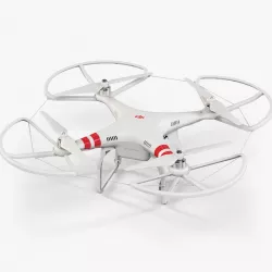DJI Phantom 2 Quadcopter with Propeller Guard Low-poly  3D model