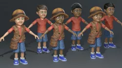 Exploring Boy Low-poly  3D model