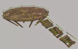 Fantasy bridge constructor Low-poly  3D model