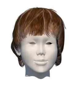  Female Gold Short Hair Low-poly  3D model