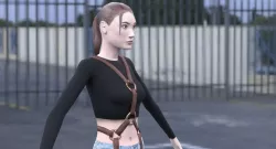 Female in Black Top Low-poly  3D model