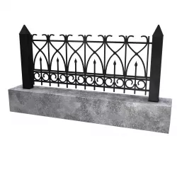 Fence metal and marble Low-poly  3D model