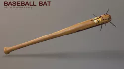 Fighting Baseball Bat Low-poly  3D model