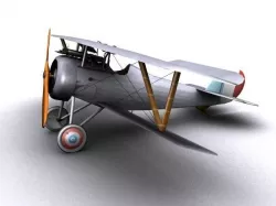 French Nieuport 24 WW1 Biplane fighter Low-poly  3D model