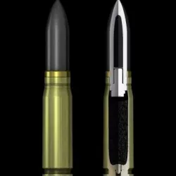 German 20mm MG151-20 cartridge with cutaway 3D model