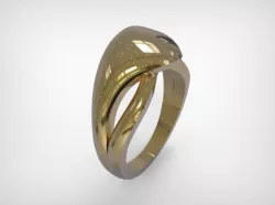Golden Jewelry Ring Bubble Top 3D print model