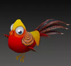 Golden pheasant Low-poly  3D model