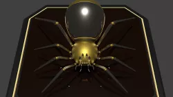 Golden Robot Spider Low-poly  3D model