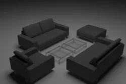 Grey Sofa Set 3D model